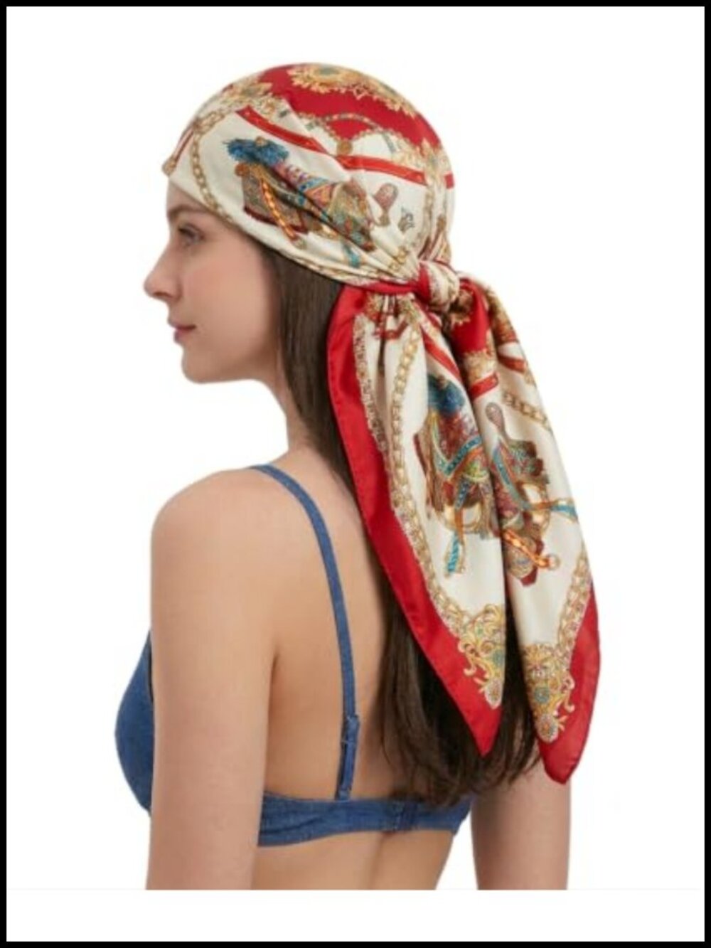 Polyester Satin Silk Feel Scarf 35 in Square Headscarf Wrap